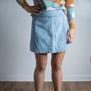 Free people Lightwash Denim Miniskirt